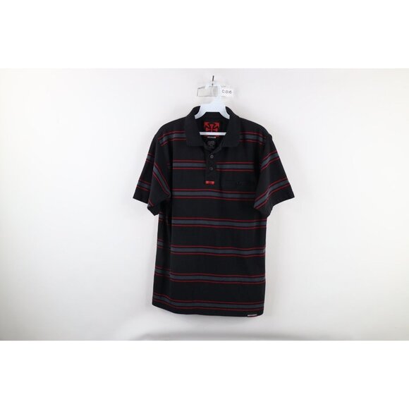 Vtg 90s Independent Trucks Mens Medium Faded Spell Out Striped Skateboard Polo - Picture 1 of 12